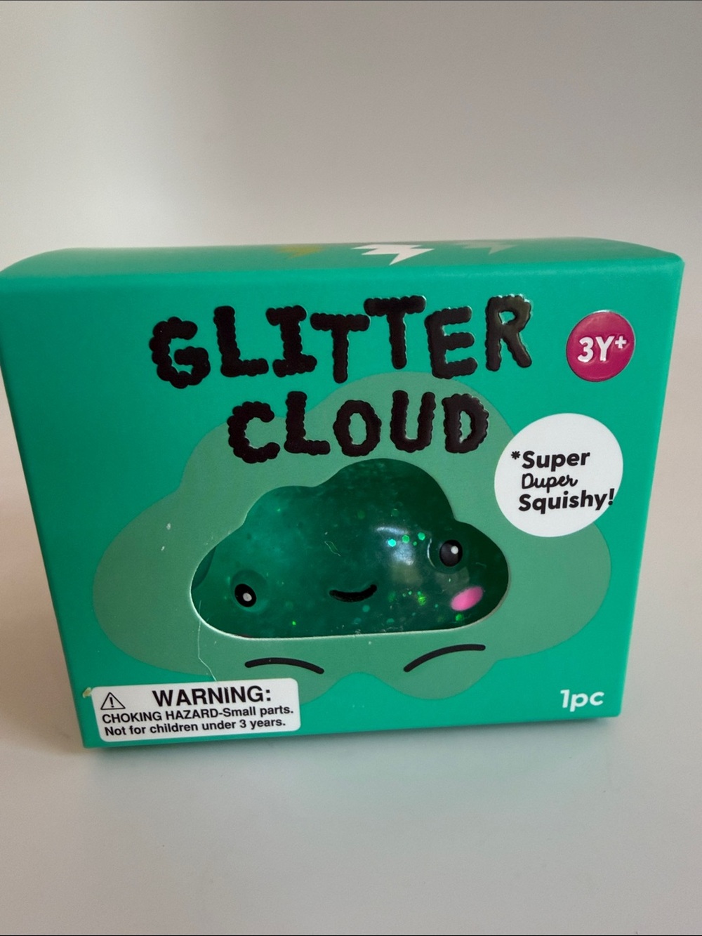 Glitter Cloud Squishy Sensory Toy - Green
